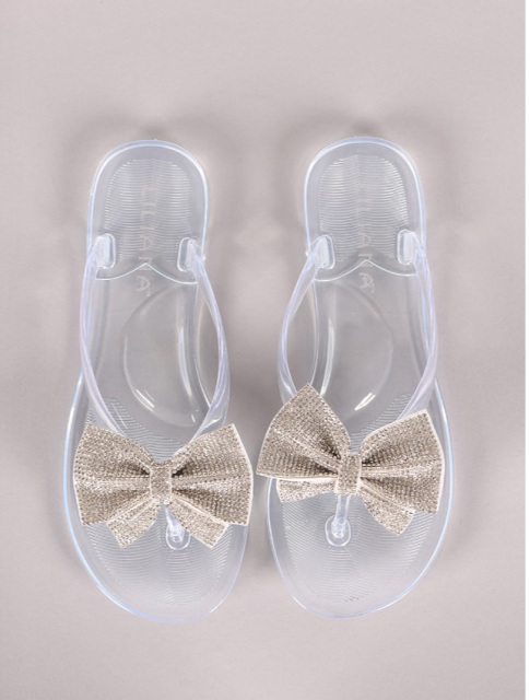 clear bow sandals